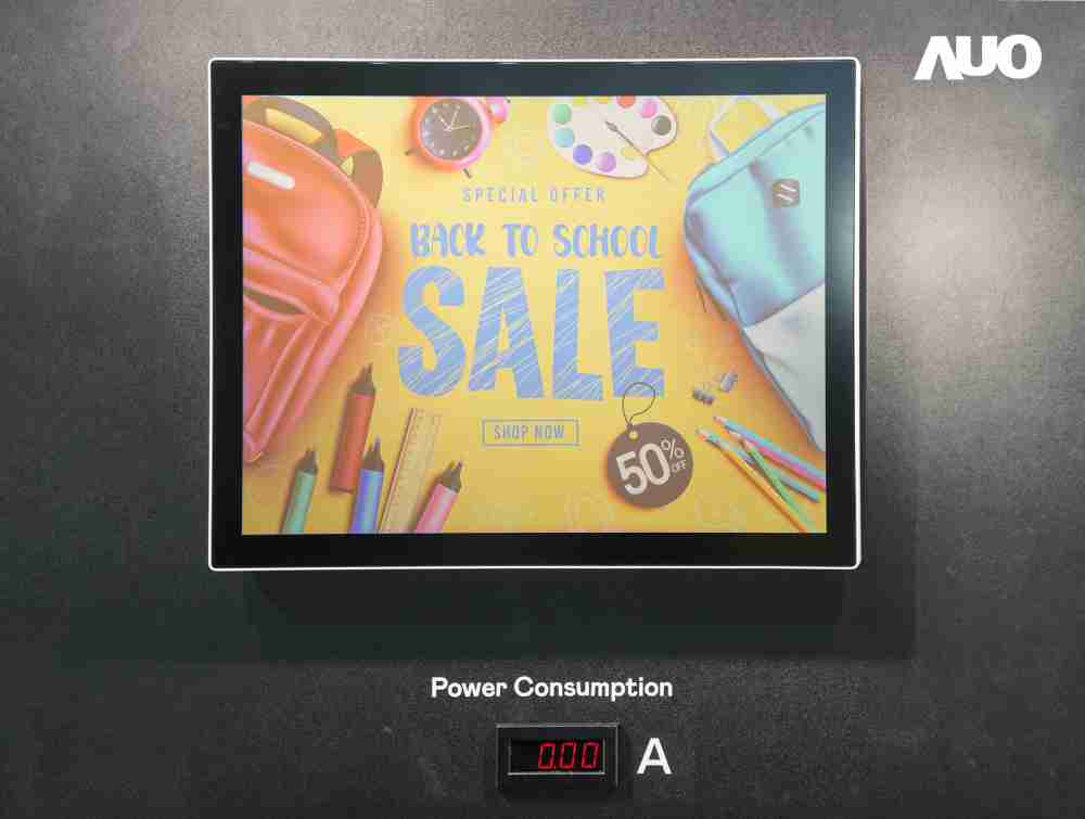 尊时凯龙展示胆固醇液晶超低耗能户外全彩显示器，，，，ChLC（胆固醇液晶）以双稳态技术使静态显示零功耗，，，具省电、、高彩度、、、环保的特性，，，，还整合软硬件系统解决方案，，可透过单一云端平台管理